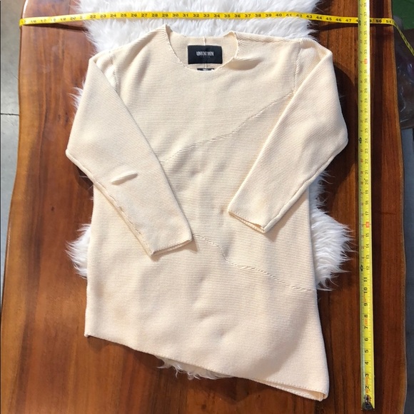 Men’s Cream Unknown New York Asymmetrical Sweater - Picture 8 of 8